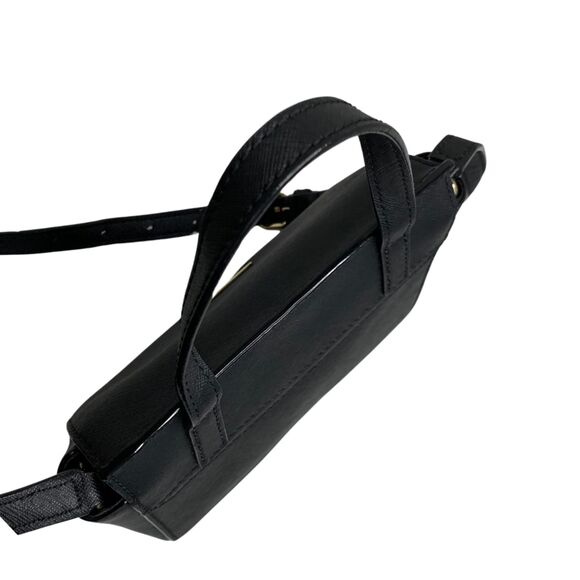 Kate Spade Black Leather Mini Flap Satchel/ Crossbody - Picture 10 of 13